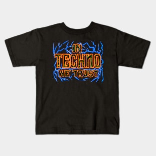 In Techno We Trust Flames Kids T-Shirt